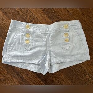 Express Blue Linen Sailor Shorts